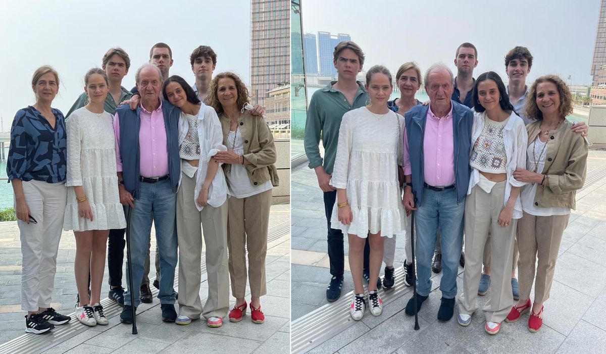 Juan Carlos I difunde una segunda foto con sus hijas y nietos tras las sospechas de manipulación de la primera