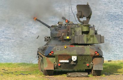 Tanque Gepard durante unas prácticas en Alemania, en una imagen facilitada por el Ejército alemán. 