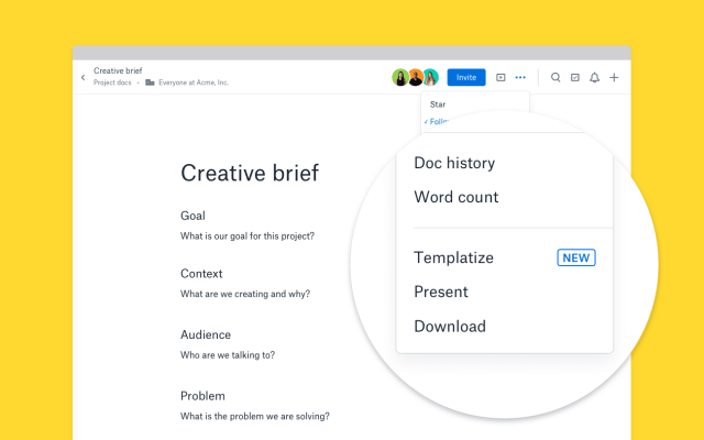 Dropbox lanza una herramienta de plantillas para su servicio de documentos en línea Paper