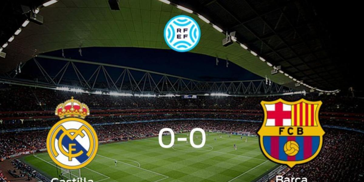 El RM Castilla y el Barcelona B se reparten los puntos en un partido sin goles (0-0)