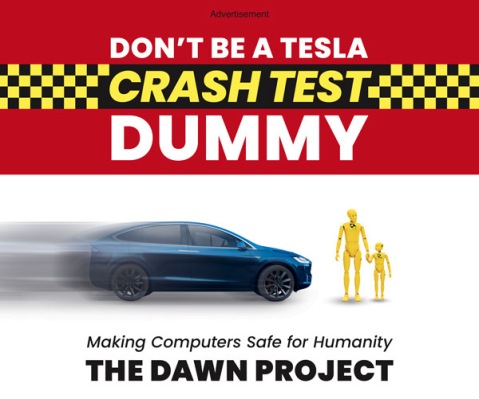 El anuncio del New York Times advierte contra la "autoconducción total" de Tesla