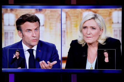 Emmanuel Macron y Marine Le Pen, durante el debate del miércoles.