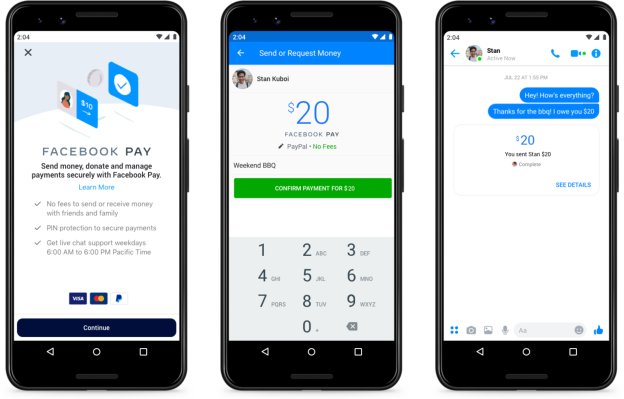 Facebook quiere que pagues a las personas en Messenger, Instagram y WhatsApp con Facebook Pay