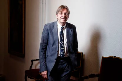 Guy Verhofstadt, el jueves en el paraninfo de la Universidad Complutense de Madrid.