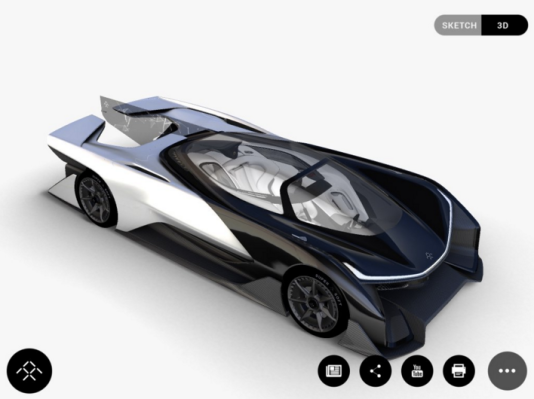 Imágenes del Crazy Concept Car de Faraday Future aparentemente se filtran a través de su aplicación