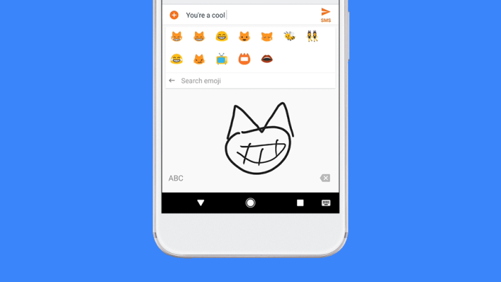 La aplicación de teclado inteligente de Google, Gboard, agrega sugerencias de frases, una función para dibujar un emoji y más