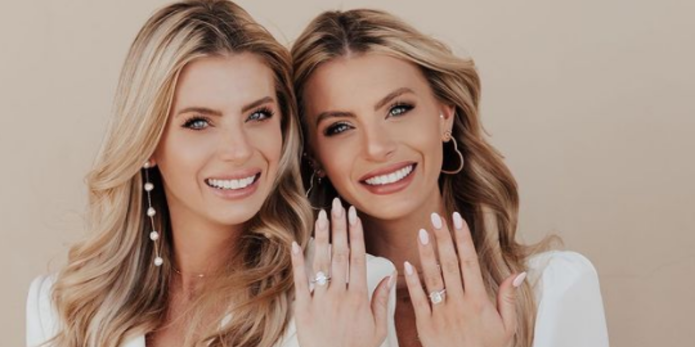 Las gemelas solteras Emily y Haley Dish cómo conocieron a sus prometidos en un podcast