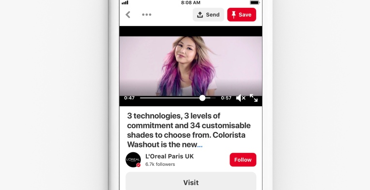 Las nuevas funciones de Pinterest alientan a las marcas y creadores a subir más videos