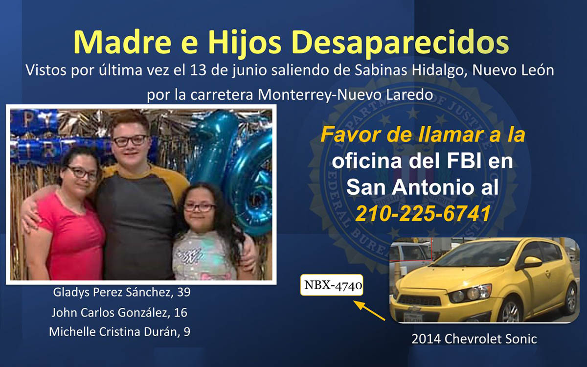 Localizan sin vida a familia desaparecida en carretera Monterrey-Nuevo Laredo