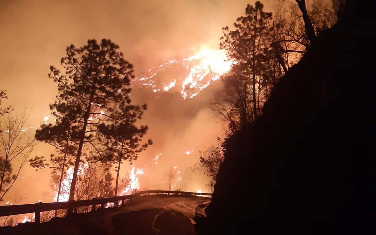 NL: Incendio en Sierra de Santiago está 'fuera control': Protección Civil