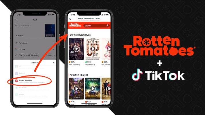 Rotten Tomatoes se asocia con TikTok para permitir a los usuarios vincular calificaciones, reseñas y más