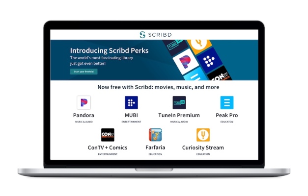 Scribd anuncia un programa de ventajas que brinda a sus suscriptores acceso a Pandora Plus, TuneIn Premium y más