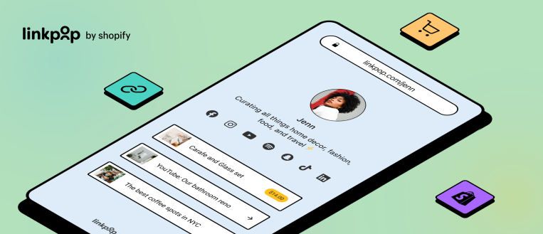 Shopify lanza el nuevo enlace ‘Linkpop’ en la herramienta bio con funciones de comercio electrónico integradas