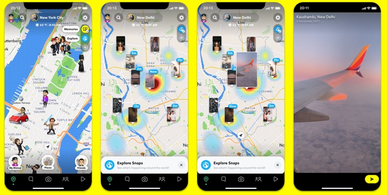Snapchat lanza Memories y Explore Layers en Snap Map