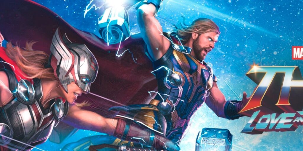 Thor y Jane Foster usan los poderes del rayo en el arte oficial de Love & Thunder
