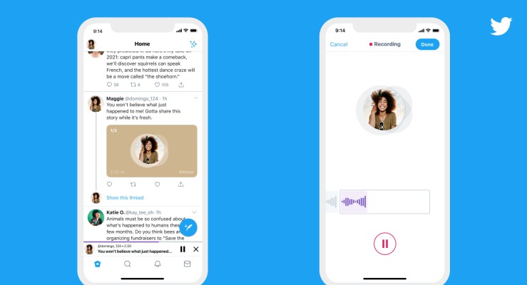 Twitter comienza a implementar tweets de audio en iOS