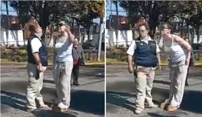 VIDEO: Mujer escupe a la cara a una guardia de seguridad, “venga, hazlo grande perra asquerosa”