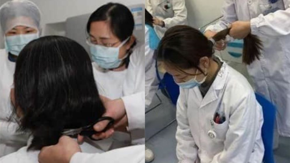 las enfermeras chinas se rapan el pelo por esta razón