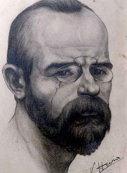 Retrato del escritor Leopoldo Alas, Clarín, realizado por el pintor y escultor ovetense Víctor Hevia.