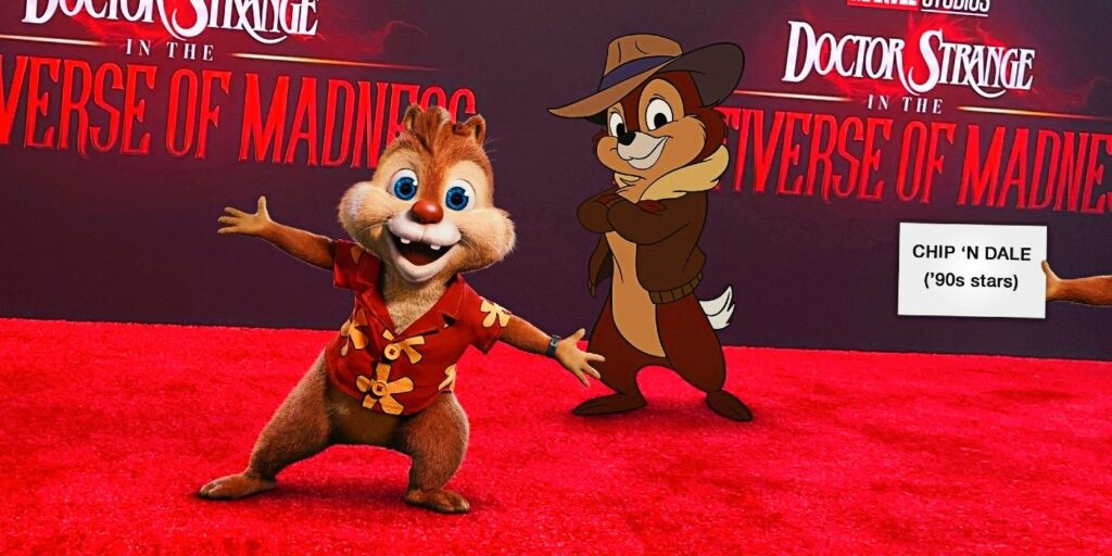 Chip & Dale se estrellaron en la alfombra roja del estreno de Doctor Strange 2