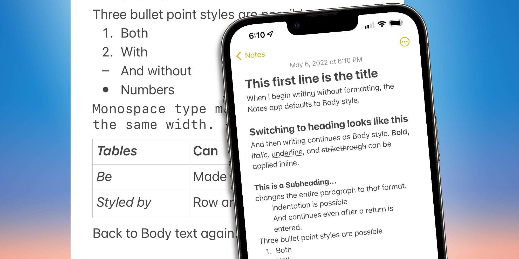 Cómo diseñar y dar formato al texto en la aplicación de notas del iPhone