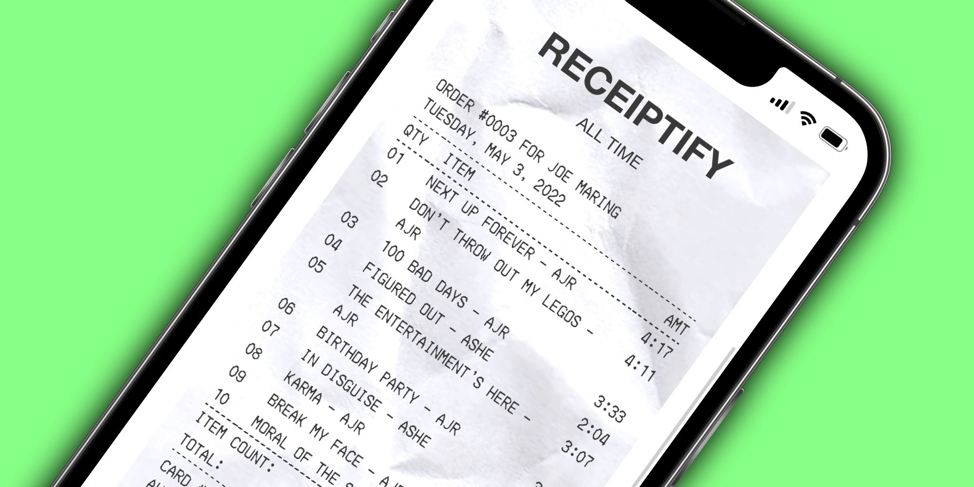 Cómo obtener un recibo de Spotify usando la aplicación Viral Receiptify