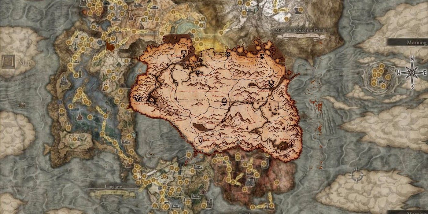 Comparación entre el mapa de Skyrim y las tierras de Elden Ring