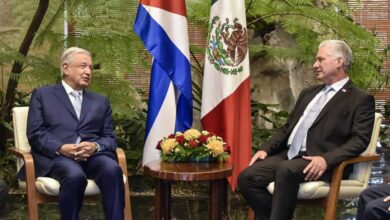 Díaz-Canel recibe a AMLO con honores en el Palacio de la Revolución de La Habana, Cuba
