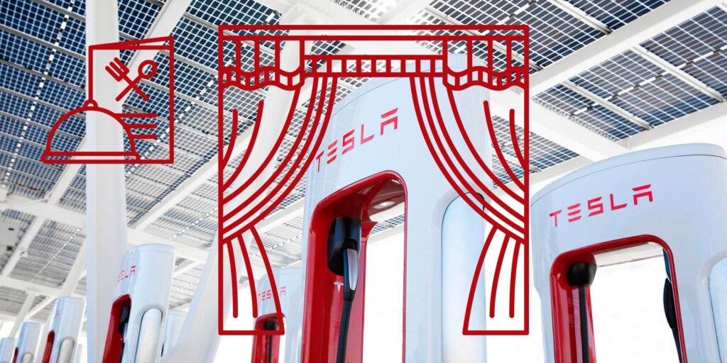 El restaurante / autocine de Tesla para supercargadores suena genial pero exagerado