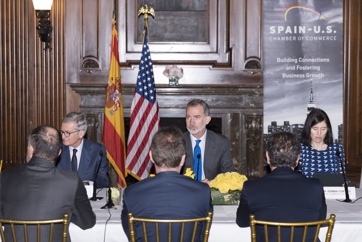 Felipe VI se reúne con empresarios españoles durante una visita relámpago a Nueva York