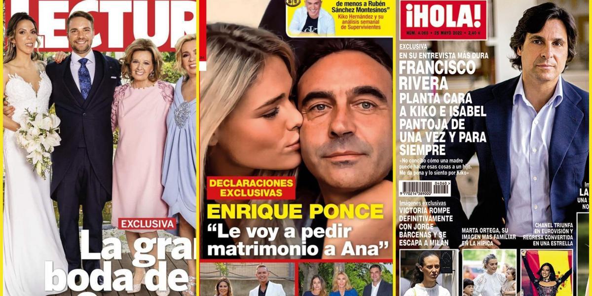 La boda de las Campos, Isabel Pantoja o la pedida de Enrique Ponce, en las portadas