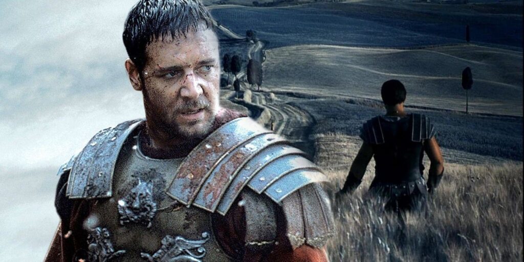 La escena de gladiador improvisada de Russell Crowe profundizó su historia de venganza