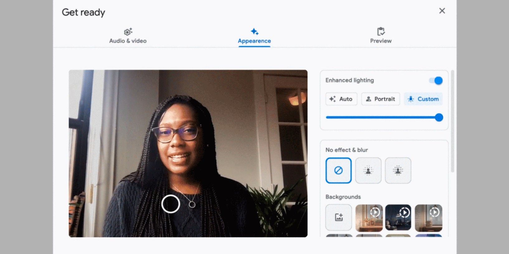 La luz de retrato de Google Meet agrega iluminación con calidad de estudio a sus llamadas