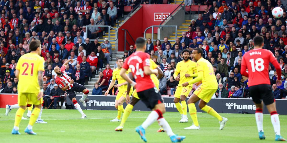 La polémica: el Liverpool reclamó falta sobre Jota en el 1-0 del Southampton