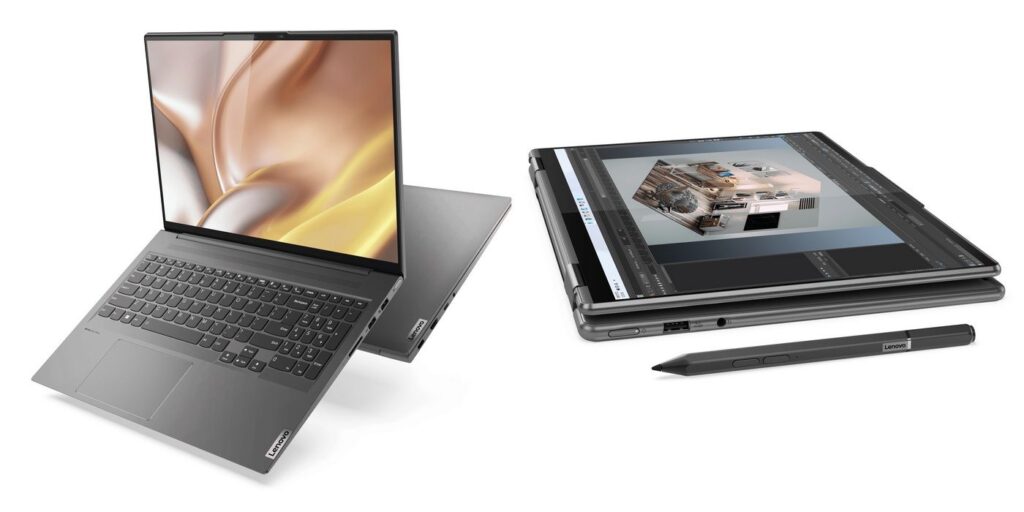 Las nuevas laptops Yoga Slim de Lenovo tienen pantallas OLED y potentes CPU
