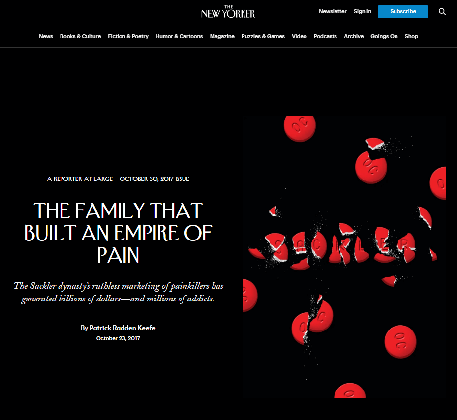 la familia que construyó un imperio del dolor new yorker article