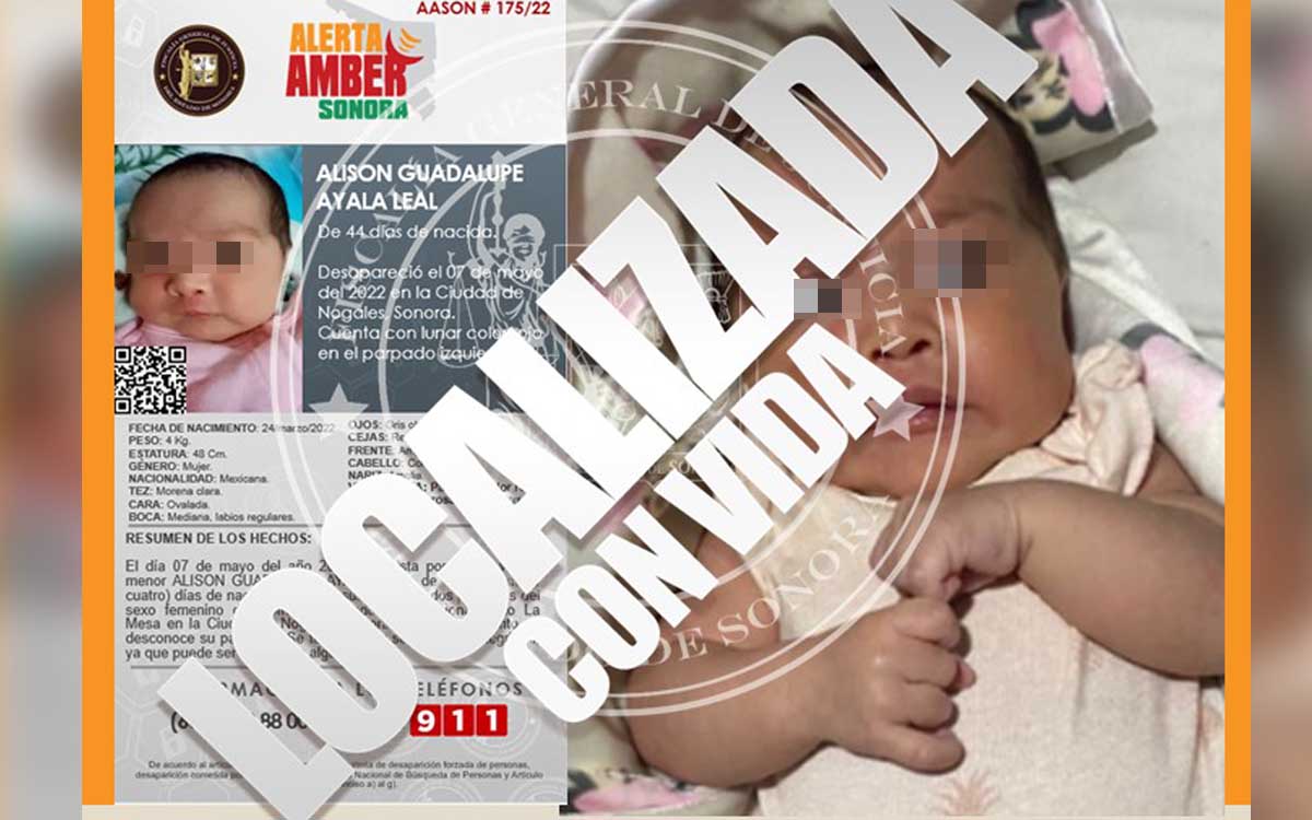 Sonora: Localizan con vida a bebé de 44 días de nacida, robada en su casa tras el asesinato de su madre