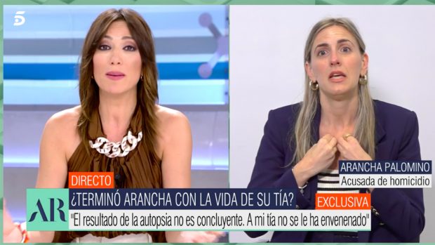 Patricia Pardo entrevistando a Arancha Palomino / Telecinco