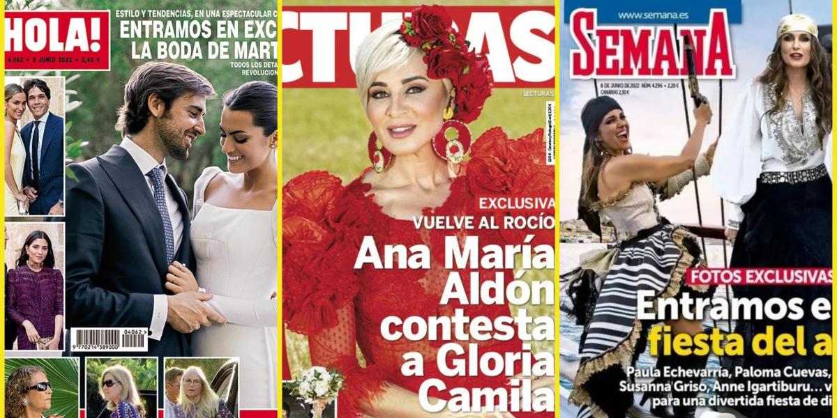 Ana María Aldón, María Teresa Campos y la boda de Marta Lozano, en las portadas
