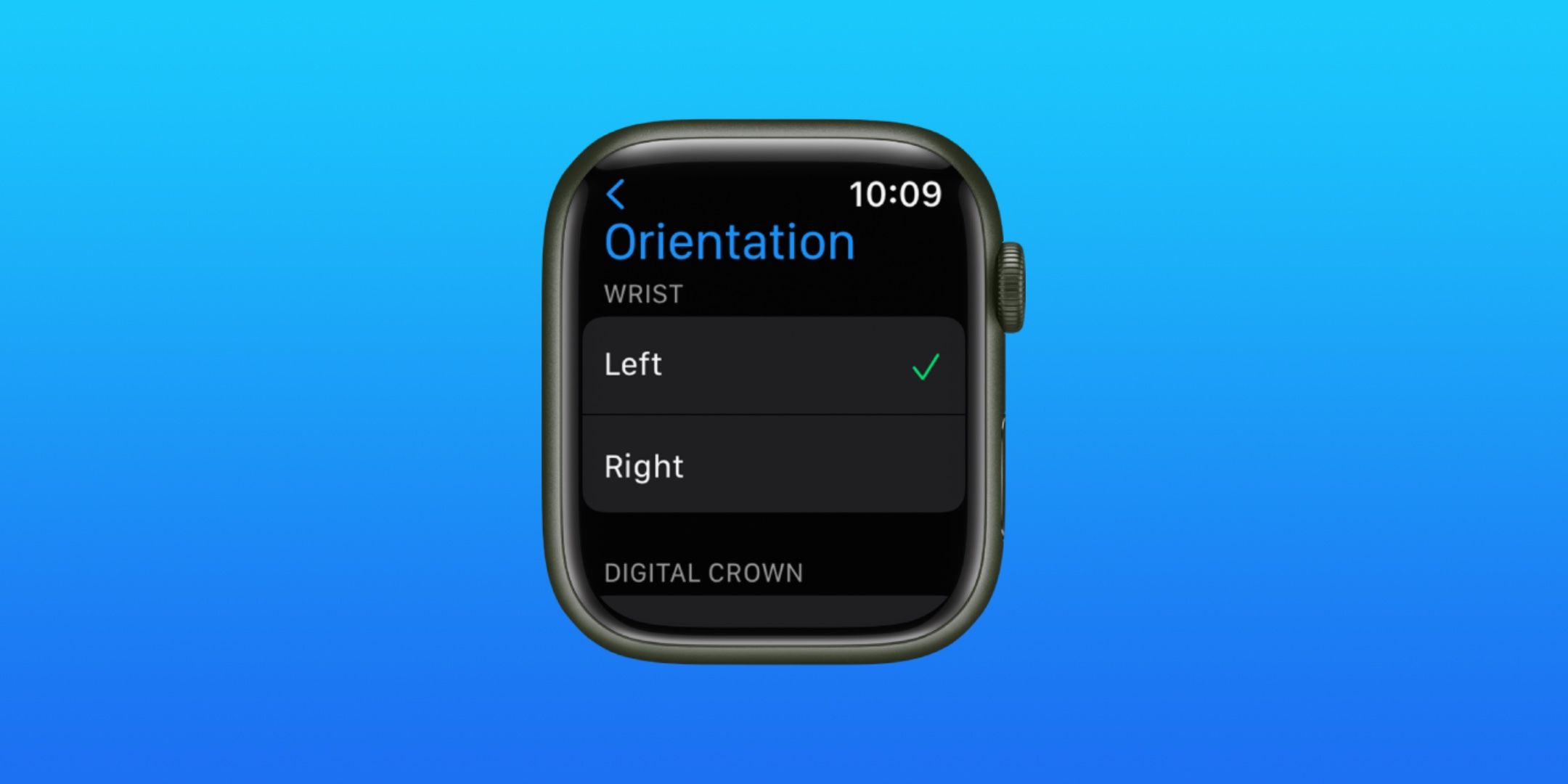 Cambiar la orientación de la corona digital de Apple Watch para zurdos y diestros