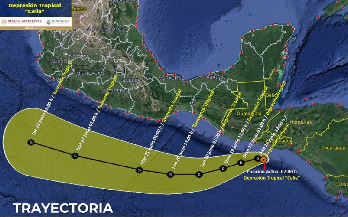“Celia” pierde fuerza en el Pacífico; se desplaza a las costas de Guatemala y El Salvador