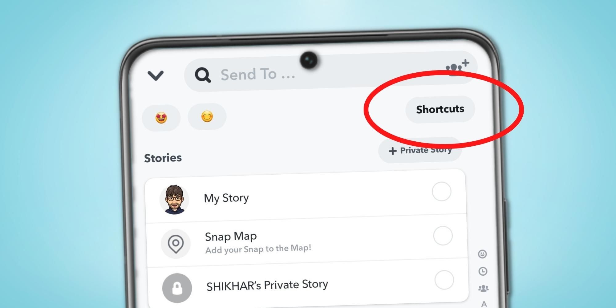 Cómo crear accesos directos en Snapchat para amigos y grupos