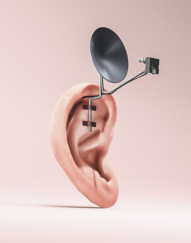 antena parabólica del oído
