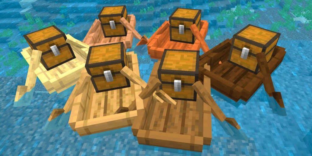 Cómo hacer un barco con un cofre en Minecraft