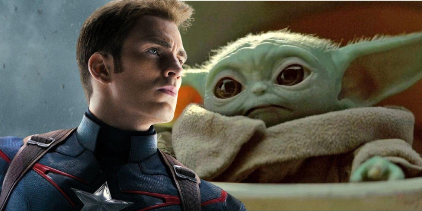 El Capitán América sostiene a Baby Yoda en un encantador arte de IA de Marvel/Star Wars