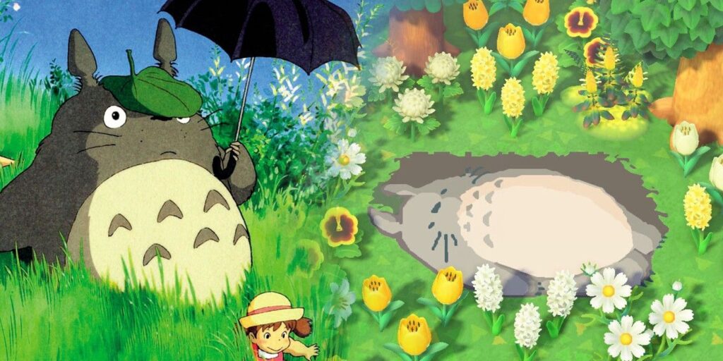 El diseño de Animal Crossing hace un adorable prado de mi vecino Totoro