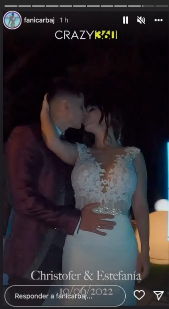 Fani Carbajo y Christofer Guzmán en su boda / Instagram