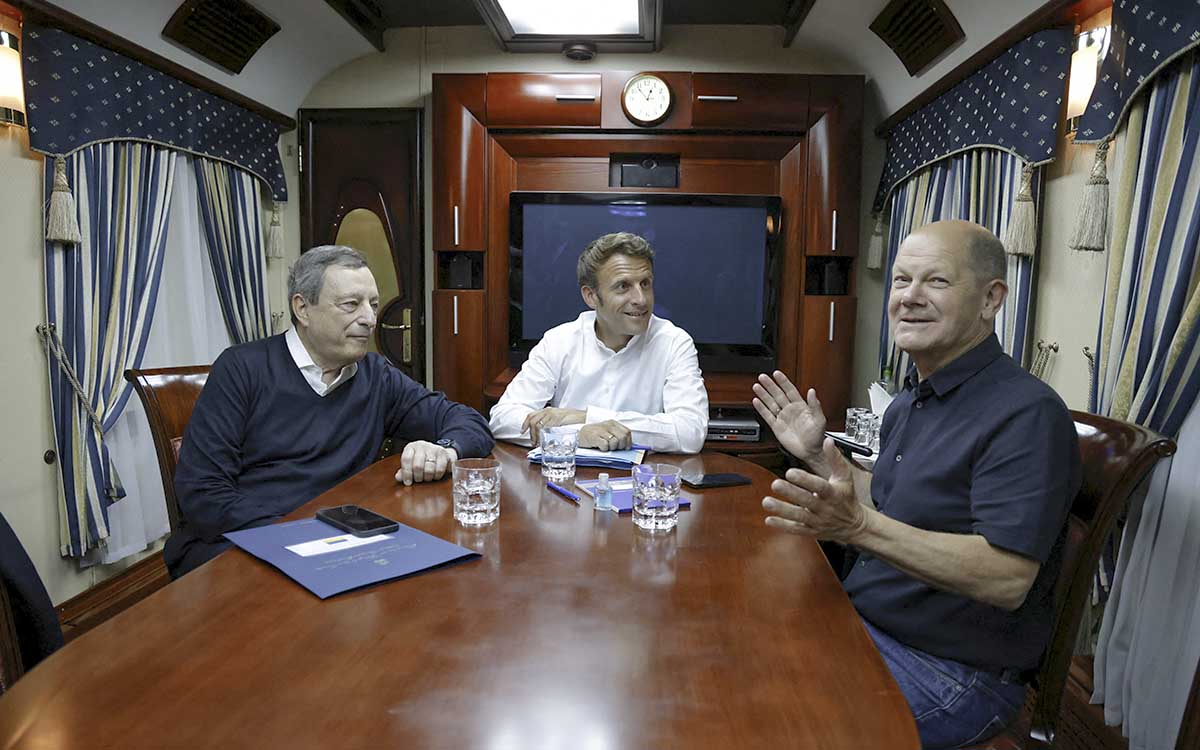Macron, Scholz y Draghi llegan a Ucrania para reunirse con Zelenski