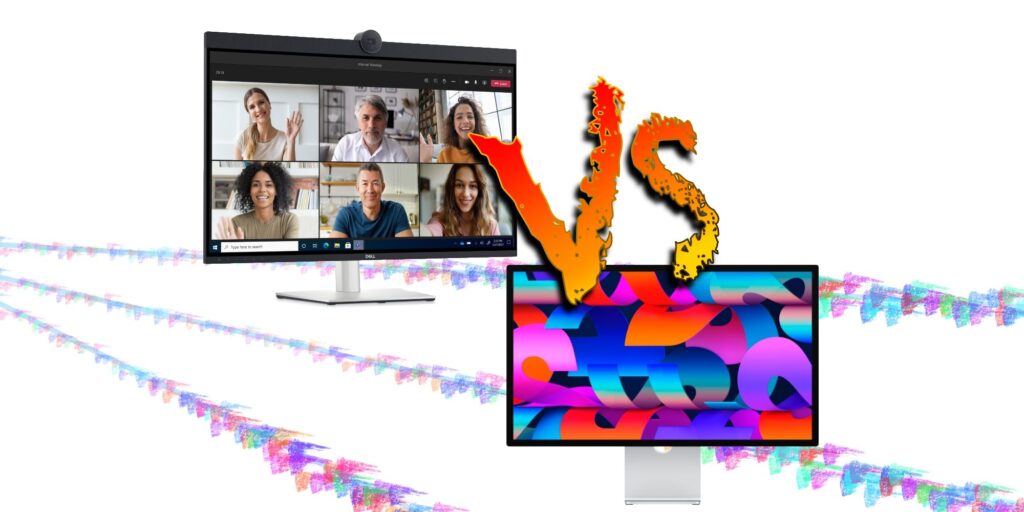 Monitor de videoconferencia Dell 32 4K vs.  Pantalla de estudio de Apple