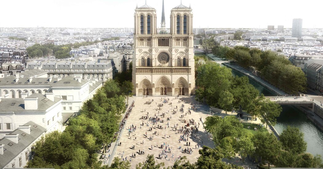 Rediseño alrededor de Notre-Dame para mantener a los turistas en movimiento y temperaturas más bajas
